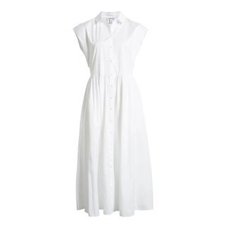Nordstrom + Drop Waist Button Front Cotton Midi Dress