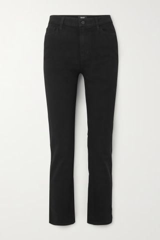 Paige + Cindy Cropped High-Rise Straight-Leg Jeans