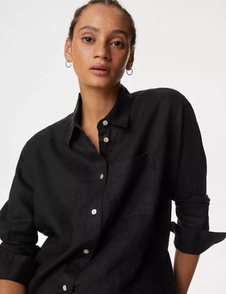 M&S Collection + Pure Linen Oversized Shirt