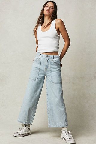 We the Free + Piper Mid-Rise Crop Wide-Leg Jeans