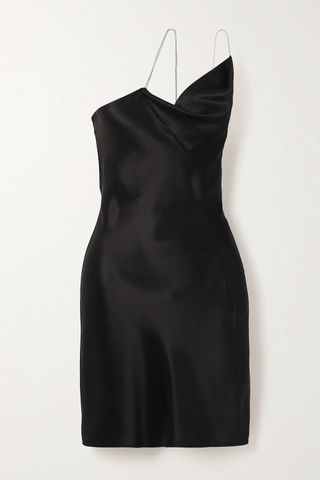 Givenchy + One-Shoulder Embellished Silk-Satin Mini Dress