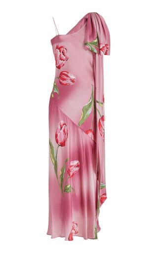 Rodarte + Floral-Printed Asymmetric Silk Maxi Dress