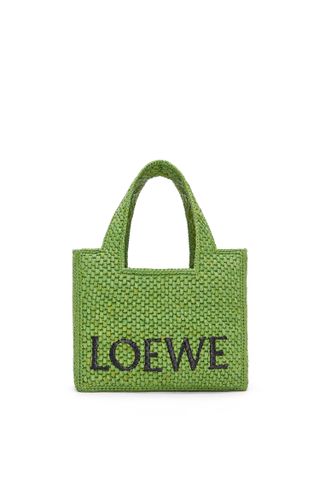 Loewe + Small Loewe Font Tote in Raffia
