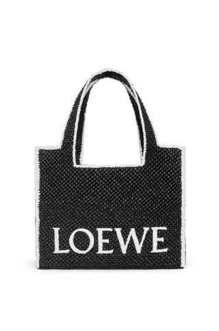 Loewe + Large Loewe Font Tote in Raffia