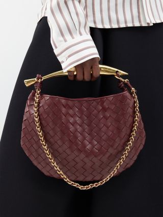 Bottega Veneta + Sardine Intrecciato-Leather Handbag