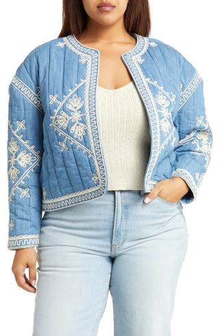 Treasure & Bond + Soutache Embroidered Quilted Cotton Jacket