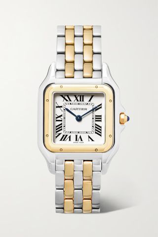 Cartier + Panthère De Cartier 27mm Medium 18-Karat Gold and Stainless Steel Watch