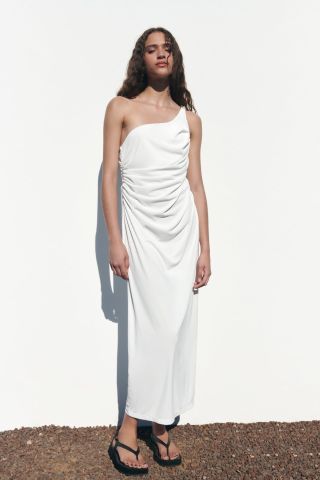 Zara + Gathered Midi Dress