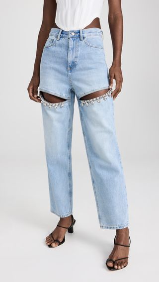 Area + Crystal Slit Jeans