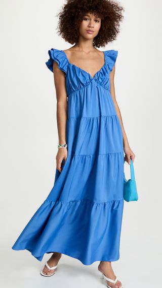 English Factory + Ruffle Sleeve Maxi Dress