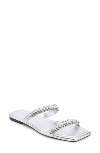 Karl Lagerfeld + Payzlee Rhinestone Slide Sandal