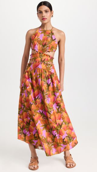 Farm Rio + Mango Macaws Midi Dress