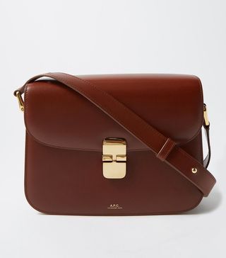 A.P.C. + Grace Large Smooth-Leather Shoulder Bag