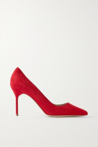 Manolo Blahnik + BB 90 Suede Pumps