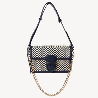 Aspinal of London + The Resort Bag in Navy & Ivory Chevron Weave