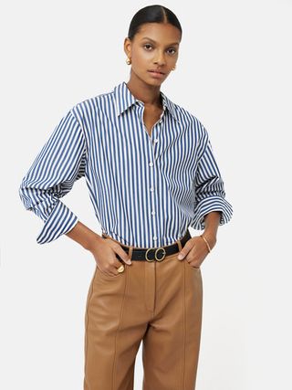 Jigsaw + Cotton Poplin Stripe Shirt