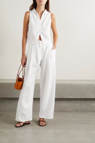 Faithfull the Brand + El Toro Pleated Linen Straight-Leg Pants