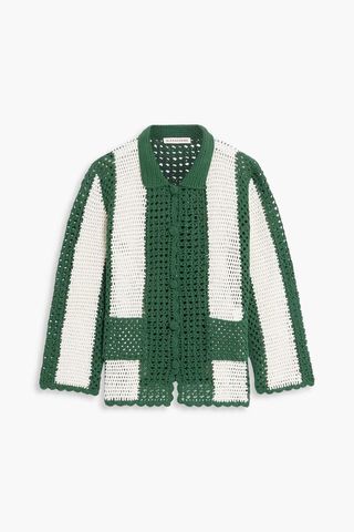 Alexa Chung + Bowling Two-Tone Crocheted Cotton Jacket