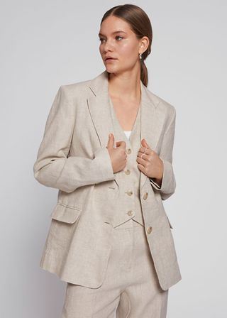 & Other Stories + Relaxed Single Breasted Linen Blazer