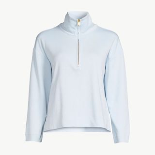 Free Assembly + Zip Front Mock Neck Top