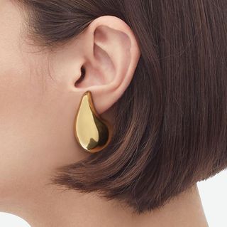 Etsy + 18k Gold Chunky Gold Dome Drop Earrings