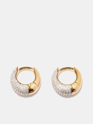 Otiumberg + Mini Crystal 14kt Gold-Vermeil Hoop Earrings