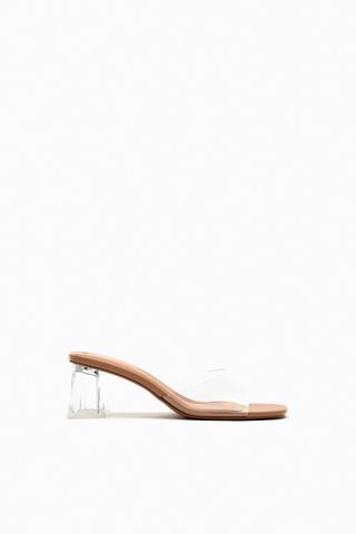 Zara + Wide-Heeled Vinyl Sandals