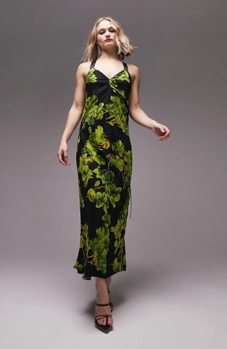 Topshop + Floral Print Crossback Maxi Dress
