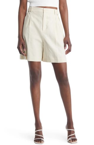 Open Edit + Women's Linen Blend Bermuda Shorts