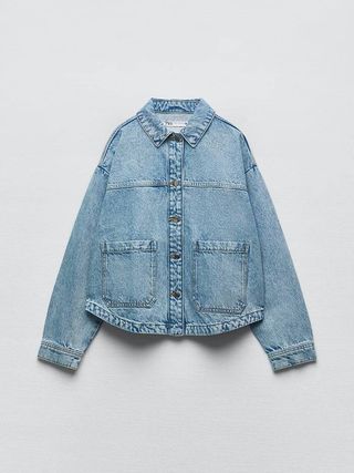 Zara + Denim Jacket with Patch Pockets