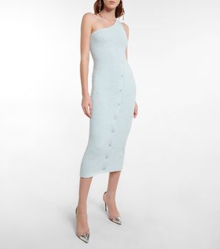 Rotate Birger Christensen + Yvonne Cotton And Cashmere-Blend Midi Dress