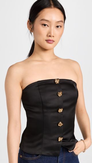 Endless Rose + Strapless Button Accent Corset