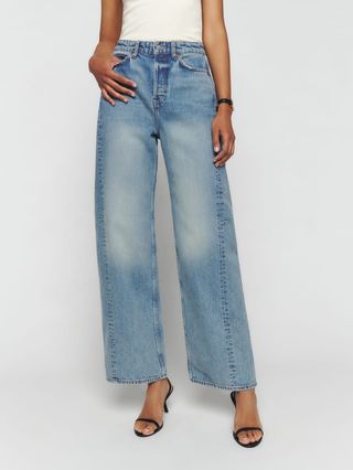 Reformation + Alanis Mid Rise Barrel Leg Jeans