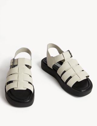 M&S Collection + Leather Flatform Sandals