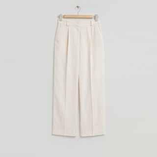 & Other Stories + Wide-Leg High-Waist Pleated Trousers