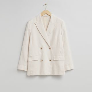 & Other Stories + Relaxed Double-Breasted Linen Blazer