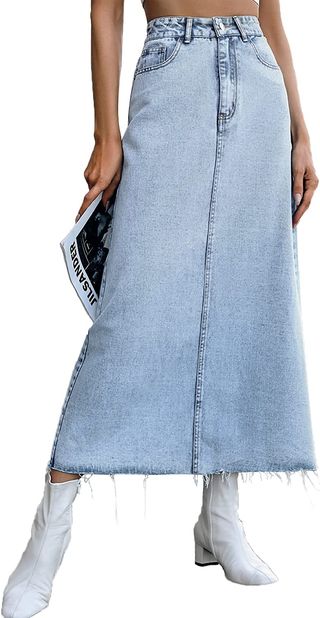 Viatabuna + Long Denim Skirt