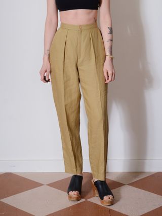 Etsy + 90s High Waisted Linen Trousers