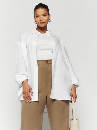 Reformation + Will Oversized Linen Shirt Es