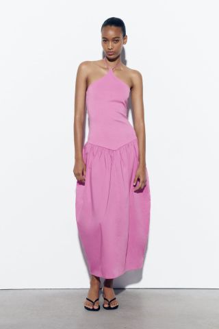 Zara + Combination Halter Dress