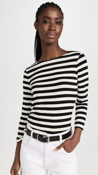 L'Agence + Lucille Boatneck Striped Shirt