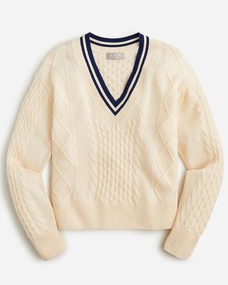 J.Crew + Cashmere Pointelle Cricket Sweater