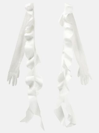 David Koma + Lace Gloves with Ruffles