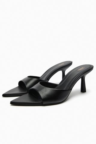 Zara + Heeled Leather Shoes