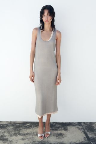 Zara + Semi Sheer Knit Dress