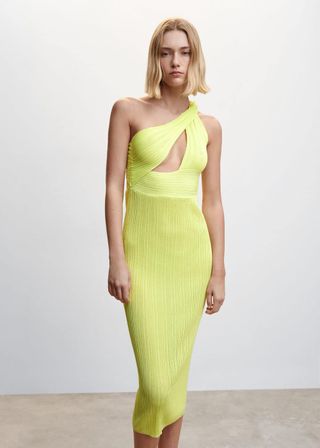 Mango + Asymmetrical Dress With Slit - Women | Mango Usa