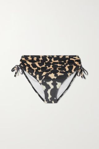 Eres + + Maison Rabih Kayrouz Aya Ruched Leopard-Print Bikini Briefs