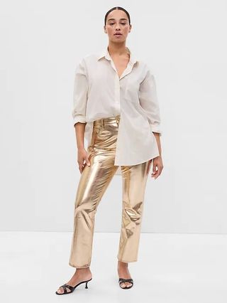 The Gap + High Rise Faux-Leather Vintage Slim Jeans