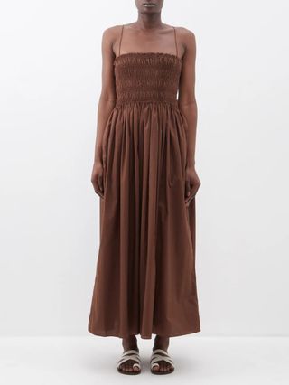 Matteau + Shirred Organic-Cotton Dress