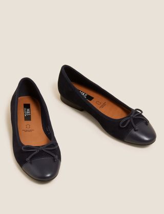 M&S Collection + Suede Stain Resistant Ballet Pumps
